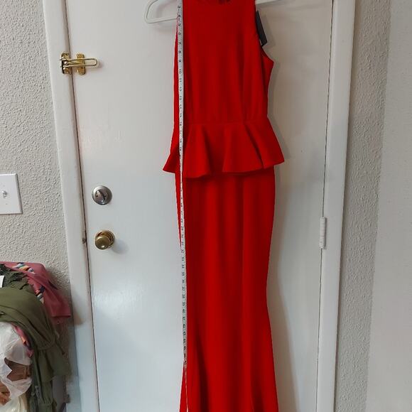 Fashion Nova Red Shiloh Peplum Party Dress Size S NEW Prom Holiday Rush Xmas - Picture 8 of 11